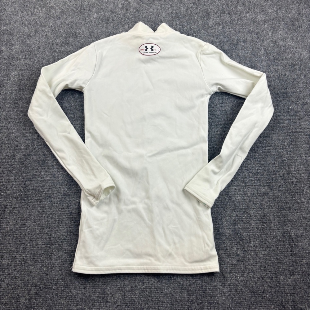 UNDER ARMOUR Youth White Coldgear Long Sleeve Turtleneck Athletic shirt - Medium - Picture 2 of 8